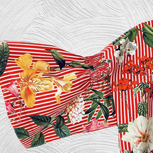 Zara medium floral and stripped blouse. - Picture 2 of 8